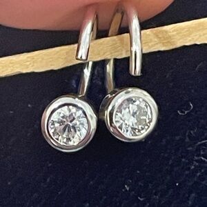 Chic & Artsy Sterling Silver Dainty Hug Hoop CZ Earrings *New* OS